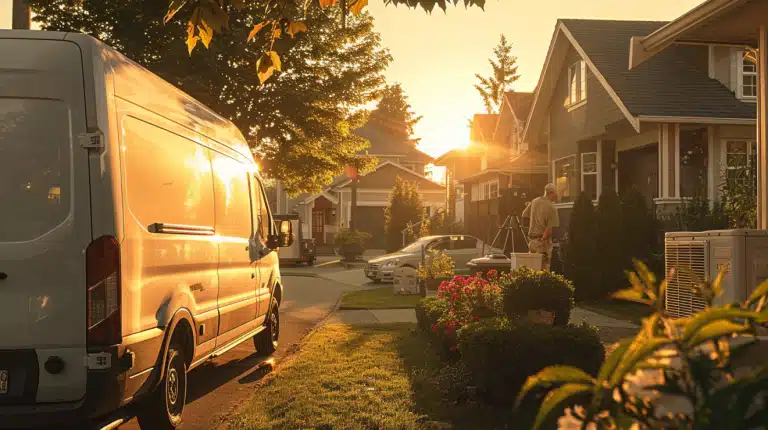 Technician fixing air conditioner in Metro Vancouver