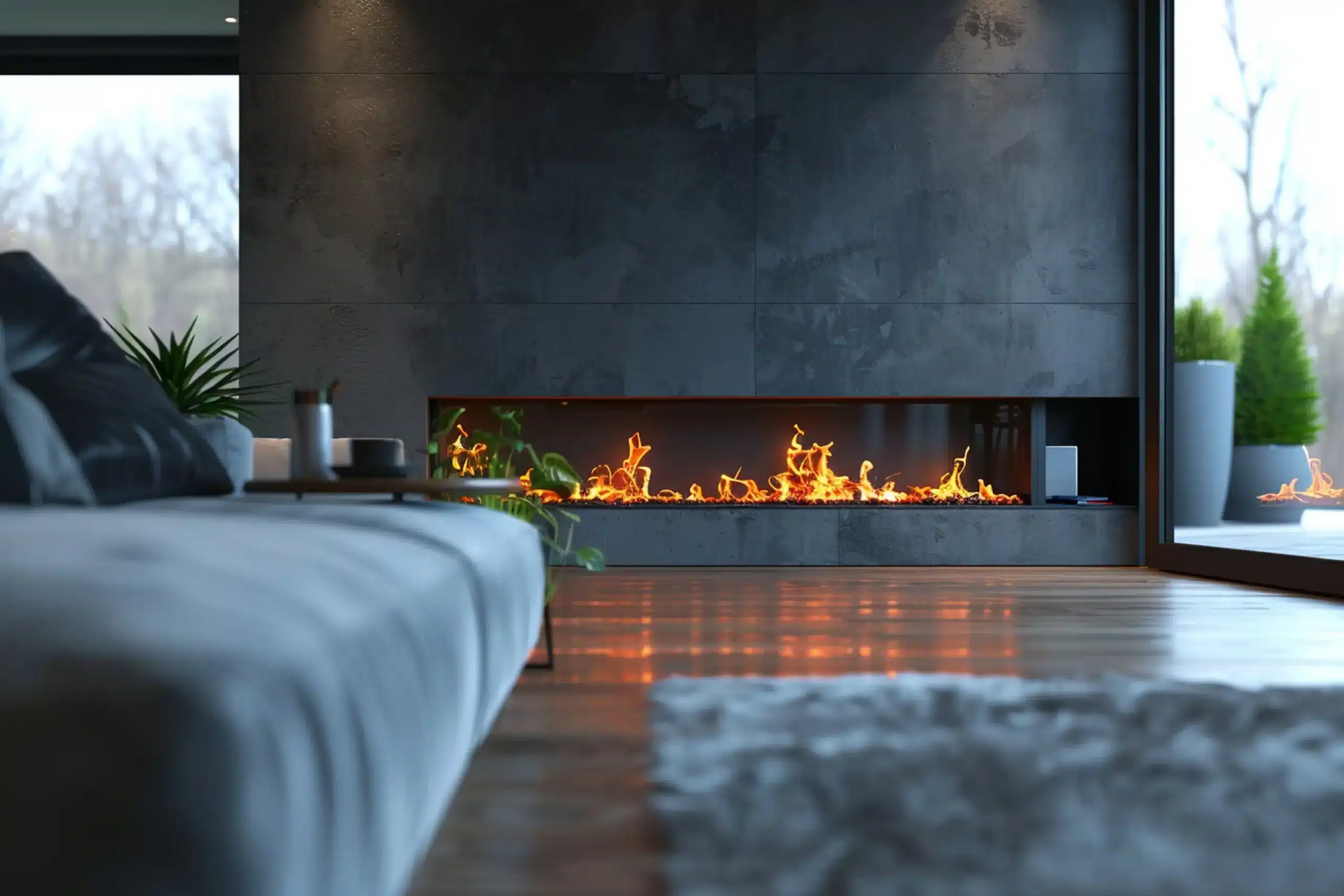 fireplace-with-plant-top-it Fireplace